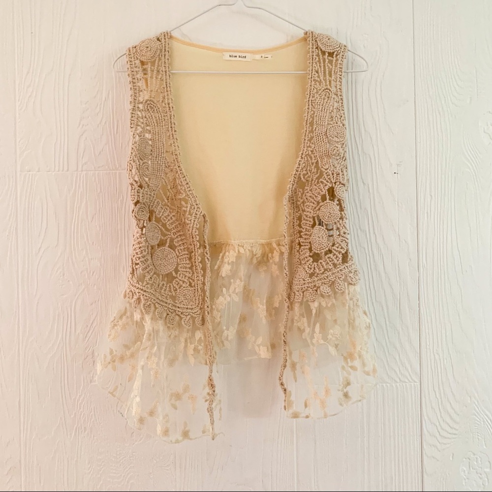 blue bird Lace Cover-Up